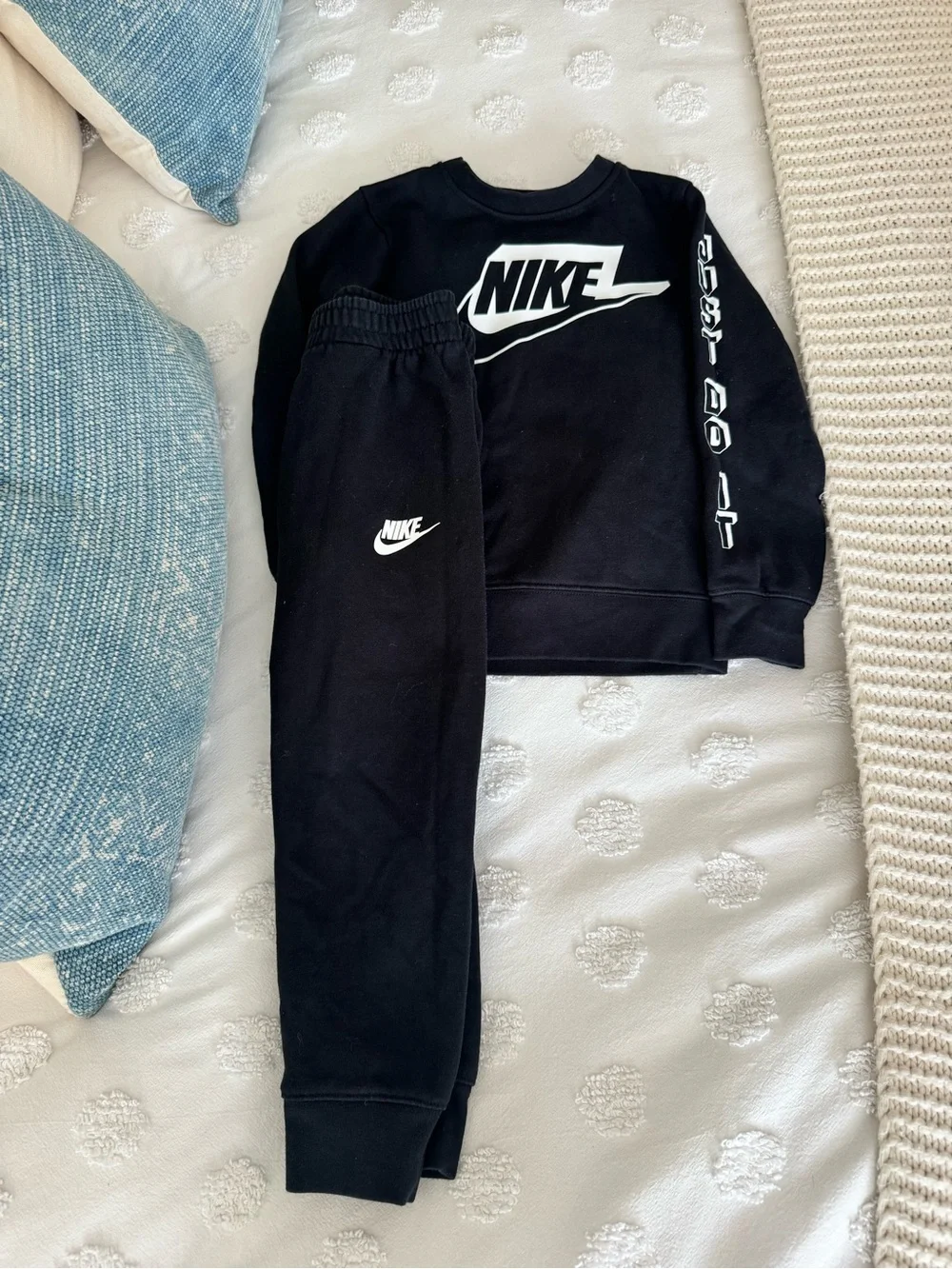 Nike Black Sweatshirt & Joggers Set with White Logo